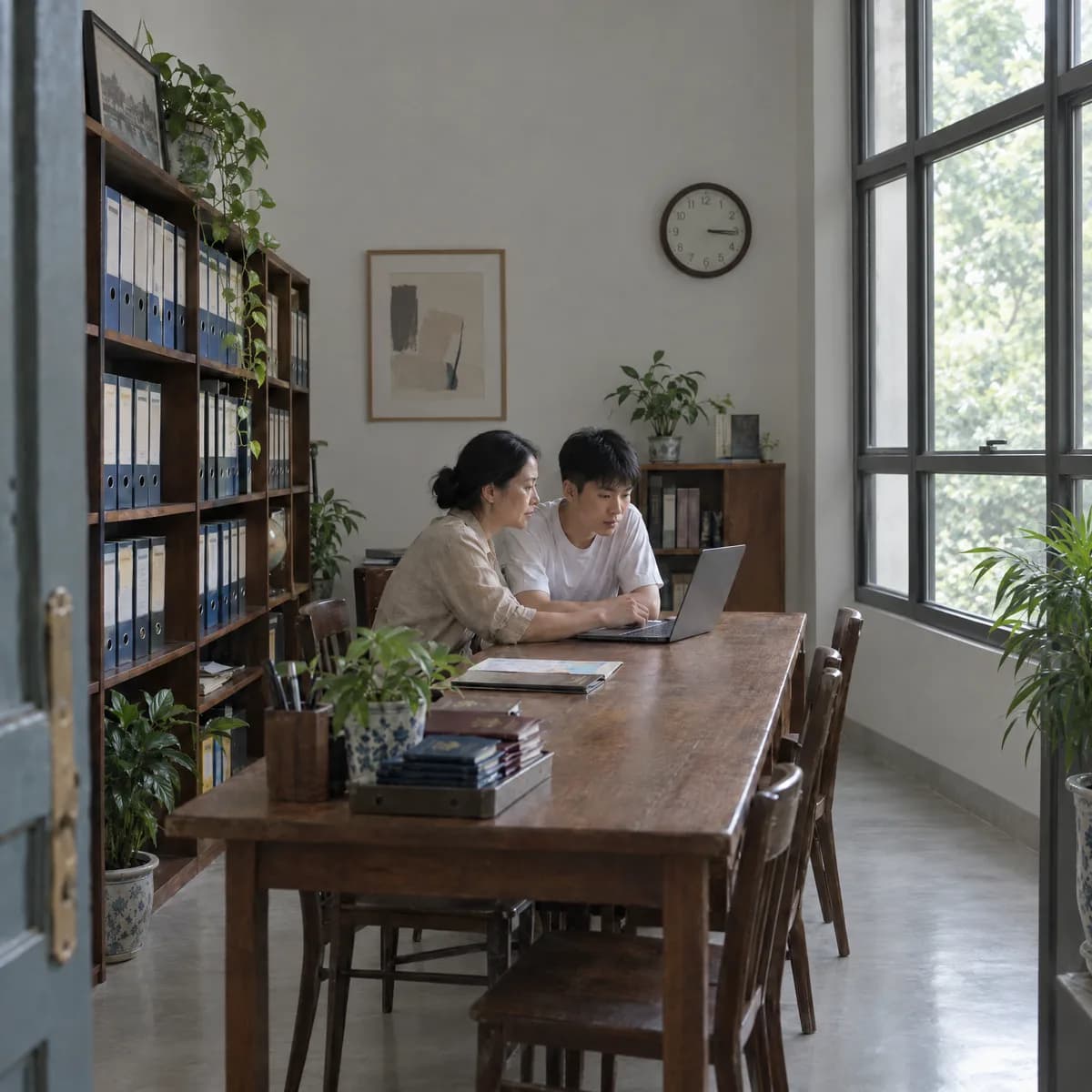 An agency counsellor meeting with a student