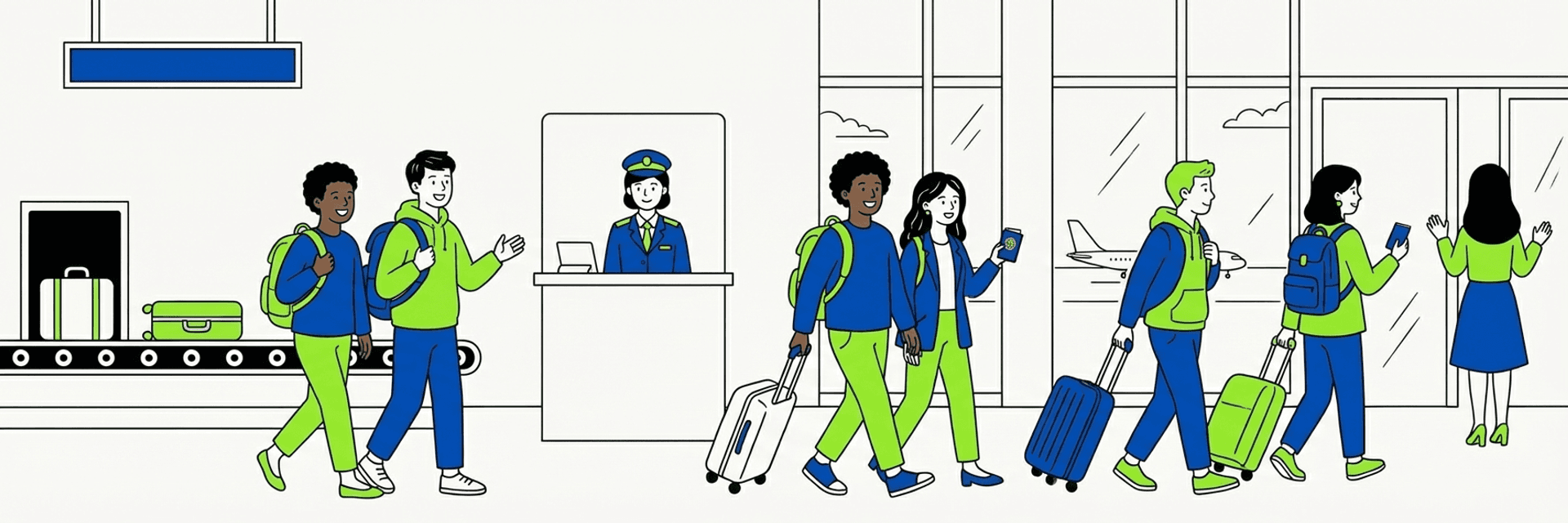 Sinh viên quốc tế đến sân bay Hàn Quốc