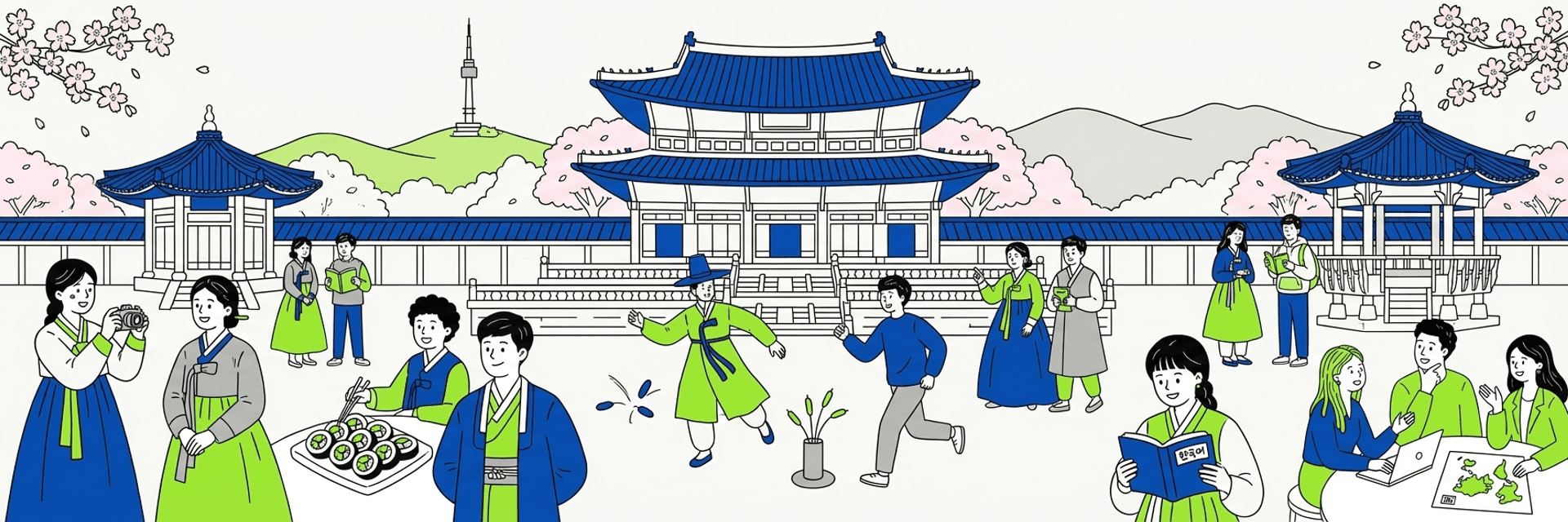 Cảnh đẹp của cung điện Gyeongbokgung ở Seoul