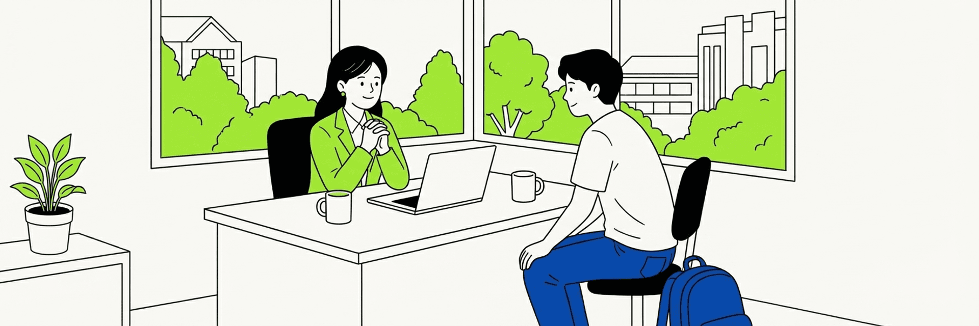 Du học sinh tư vấn với giáo viên